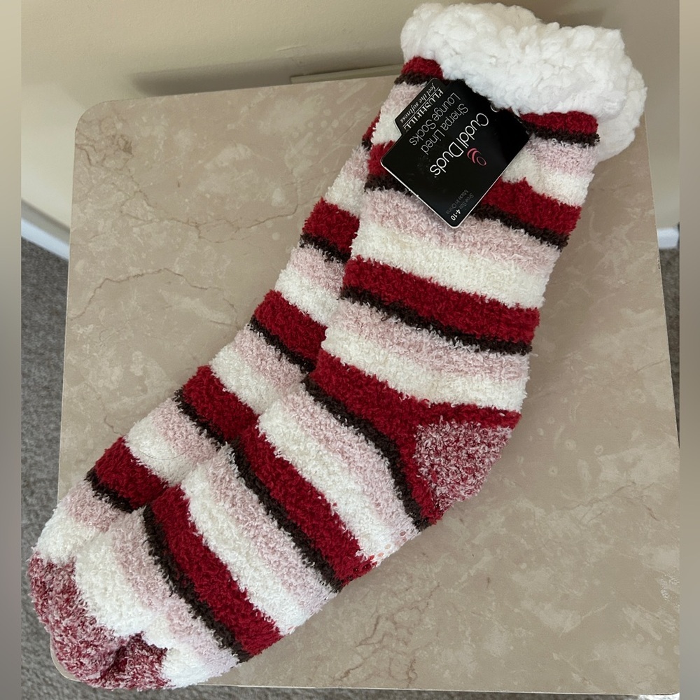 Cuddl Duds Sherpa Lined Lounge Socks NWT